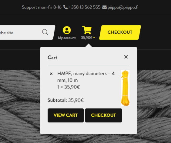 Mediakumpu verkkokaupat yrityksille, Piipposhop ostoskori