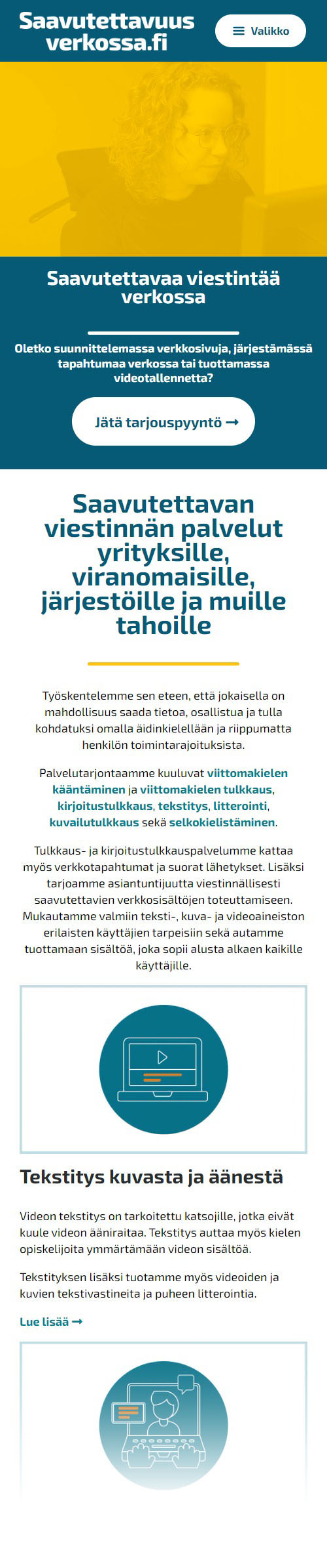 Mediakumpu WordPress-sivut yrityksille: Evantia ja Tulkkitilaus