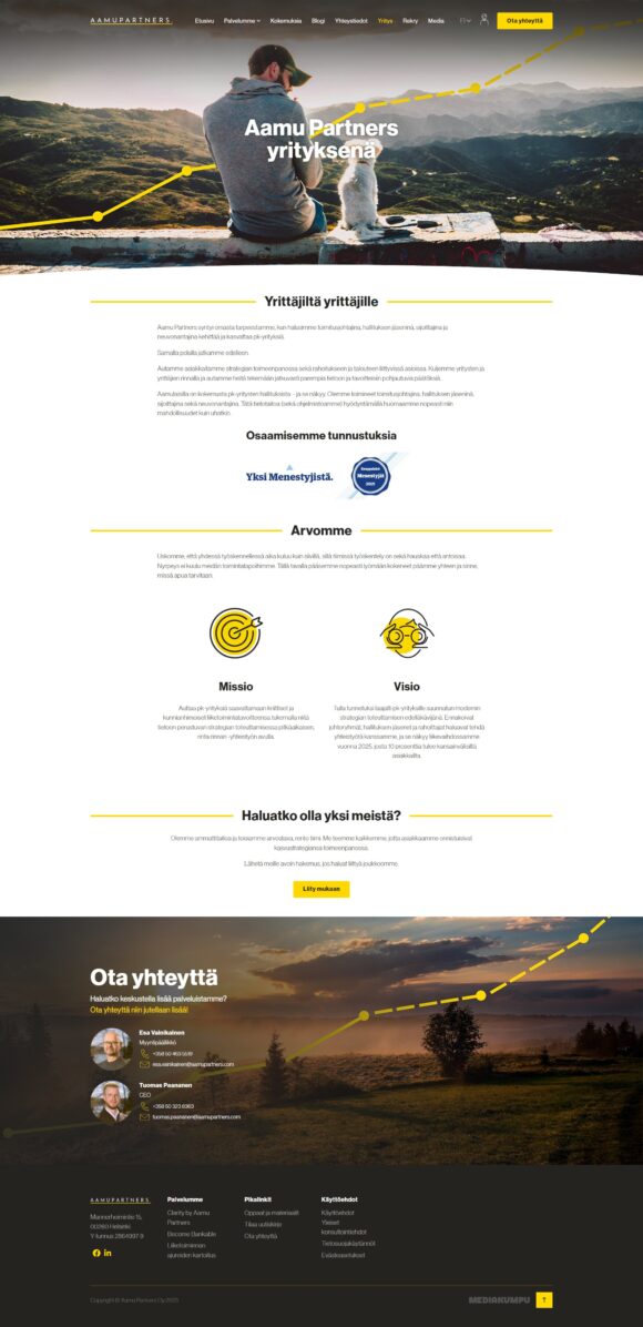 Mediakumpu WordPress-kotisivut | Aamu Partners