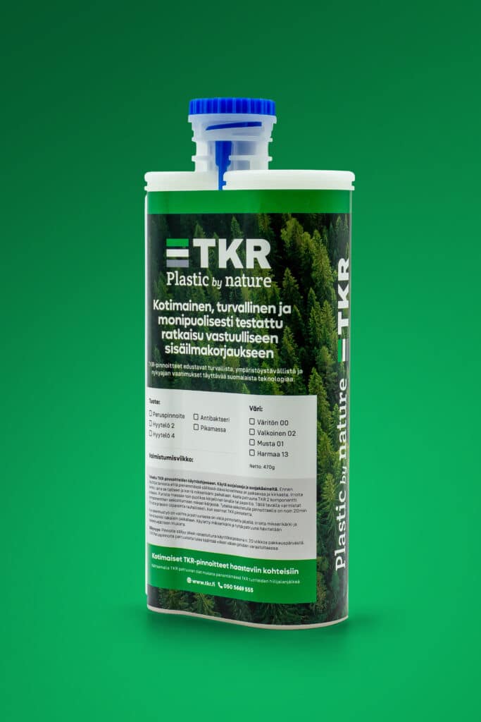 TKR 2-komponentti patruuna tuotekuva vihreällä taustalla