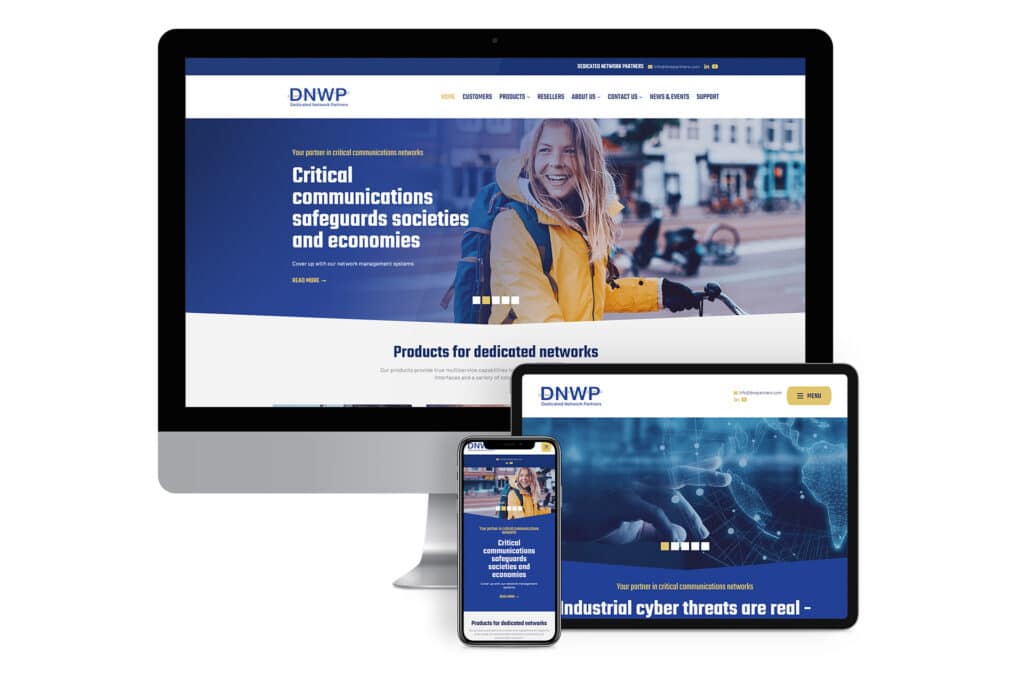 Dedicated Network Partners – Teknologia&shy;yrityksen brändi-ilme, koti&shy;sivut ja extranet